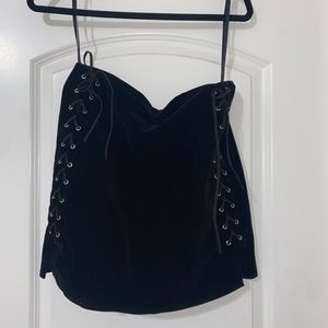 REVOLVE BY THE WAY LACE UP VELOUR SKIRT BARELY WORN